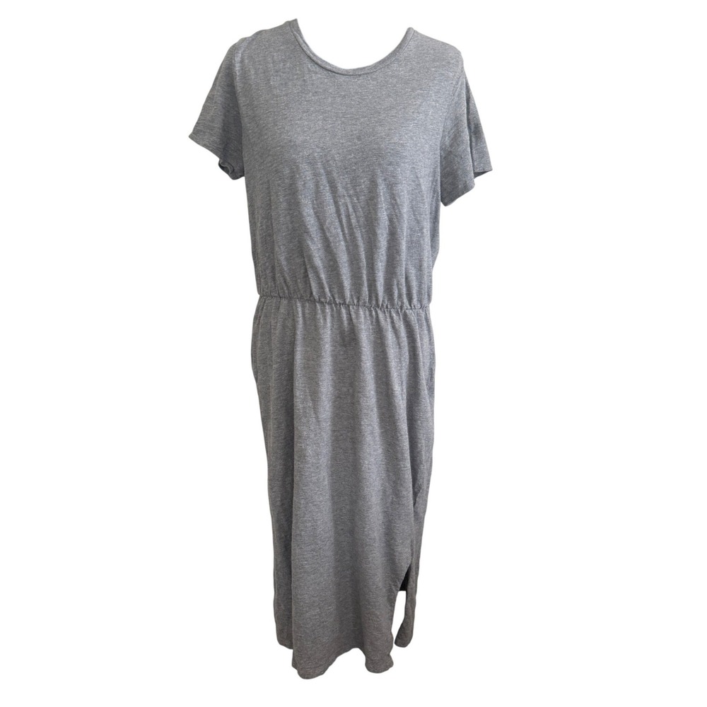 Old Navy Womens Gray Short Sleeve Midi T-Shirt Dress L Loungewear Minimalist